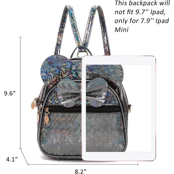 Bowknot Polka Dot Mini Backpack And Convertible Shoulder Bag Purse for Women - Picture 2 of 7